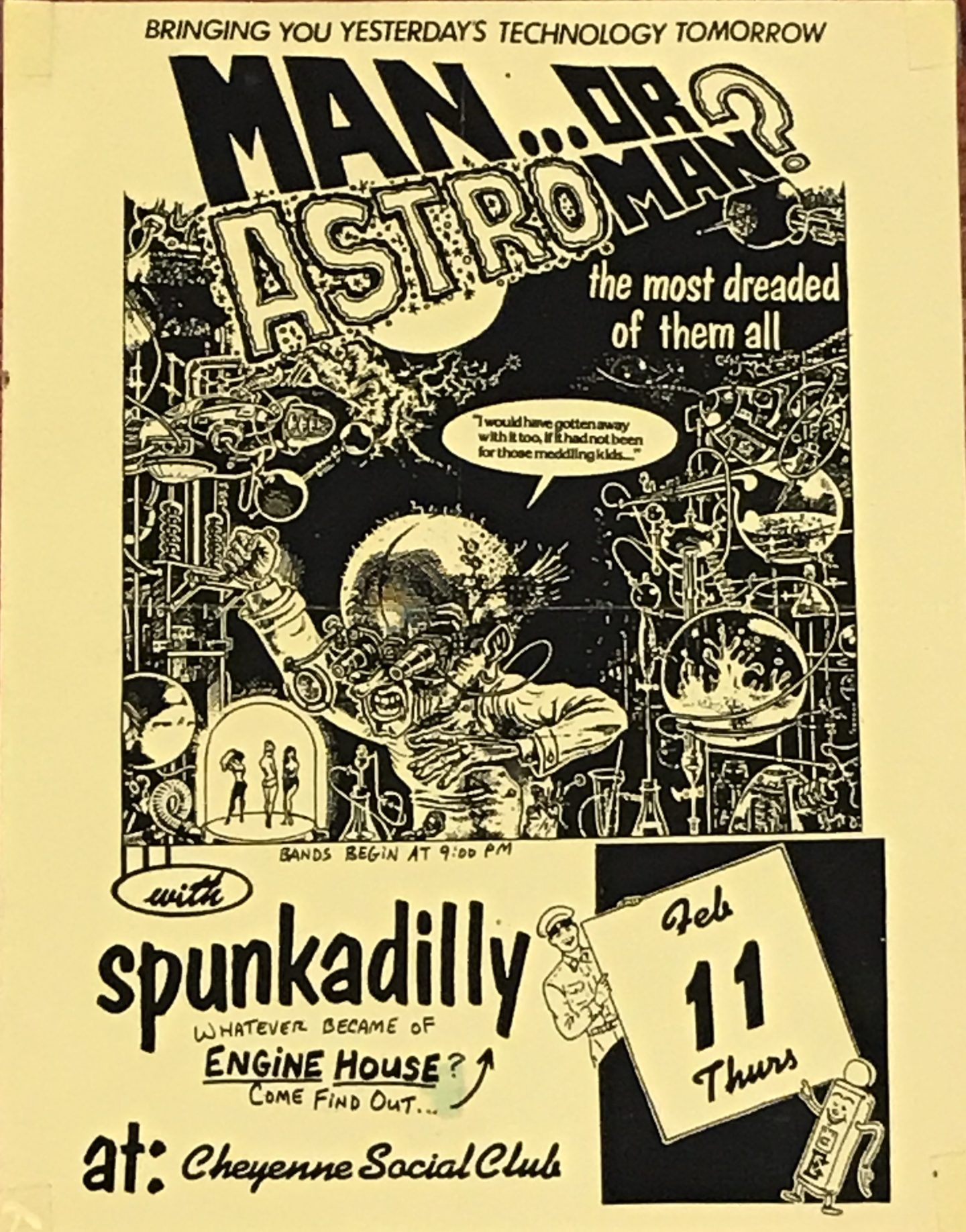 man or astroman 1990s engine house Cheyenne social club