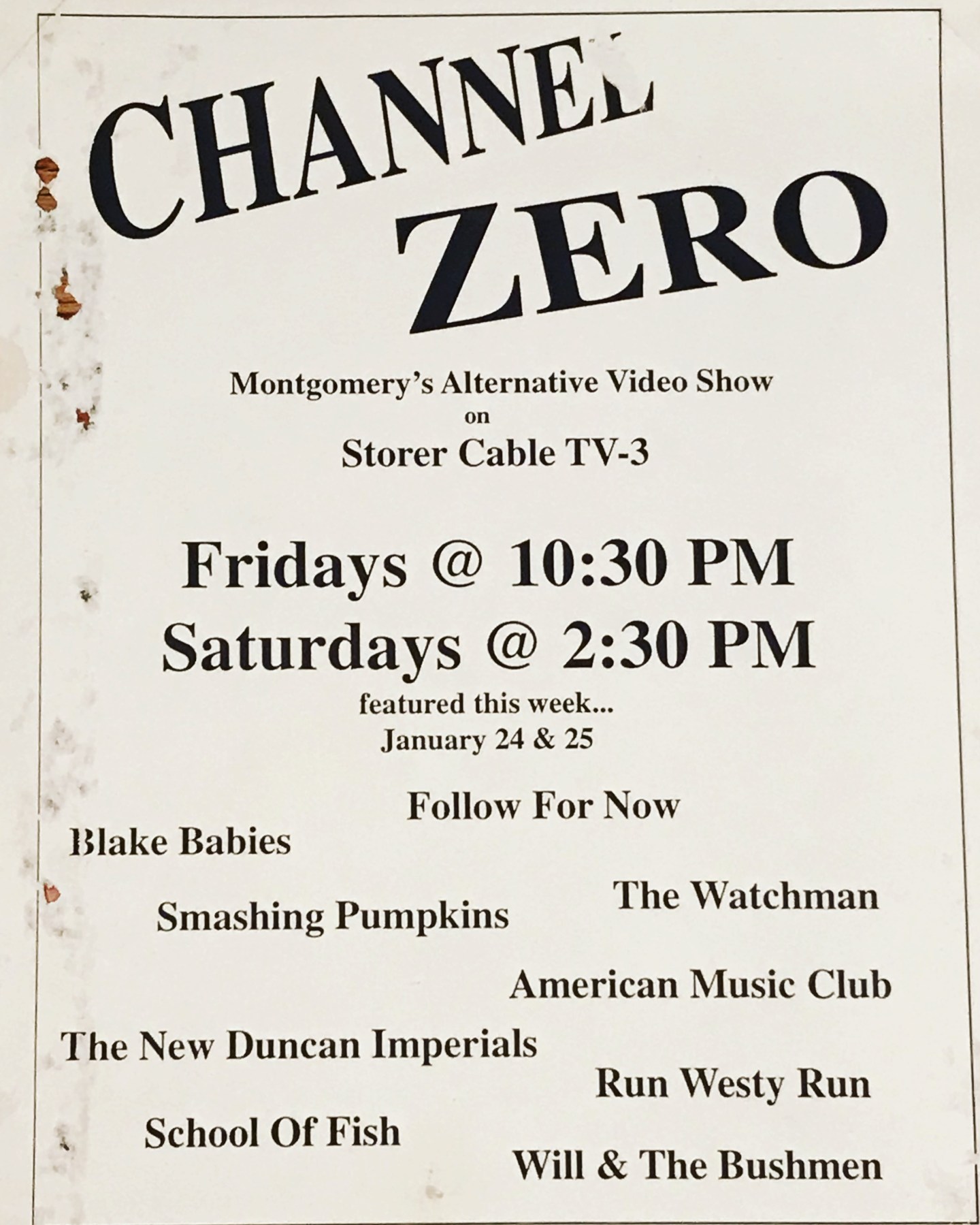 channel zero Montgomery Alabama 1990s