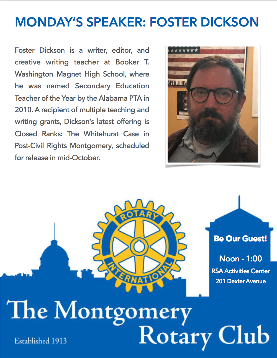 Foster Dickson at Rotary Montgomery Alabama