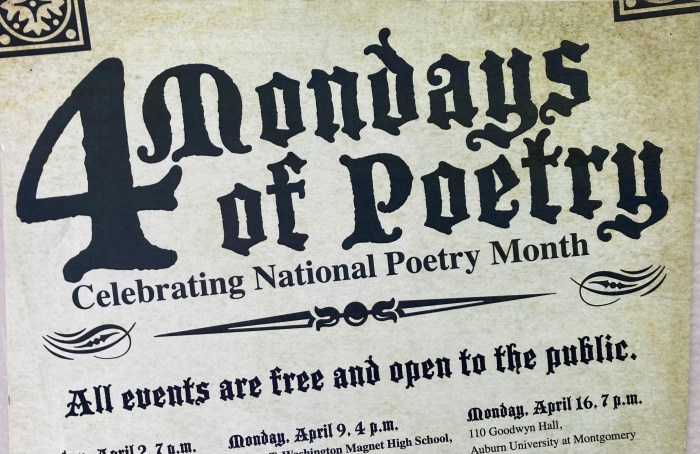 Local Events for National Poetry Month, April 2022